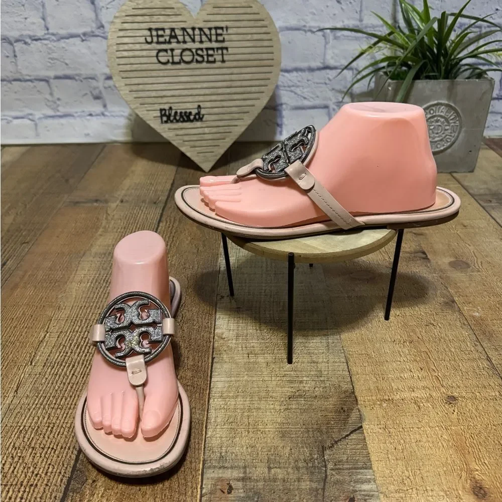 Tory Burch Miller pave Sandals shell pink Size 10